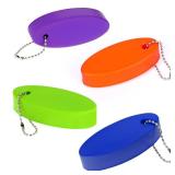Floating Keychain, 4 Pack Waterproof Vinyl Foam Floating Key Chains Bright Color Oval Float Key Rings Pendant for Boating,Fishing, Surfing, Sailing, Kayak, Outdoor Water Sport Supplies (4 Colors)