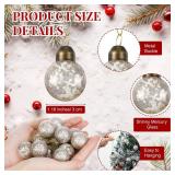 30 Pieces Mercury Glass Christmas Balls Mini Glass Ornaments Bulk 1.18 Inch Xmas Hanging Balls Set Vintage Decors for Christmas Tree Home Party Wedding Decoration(White)