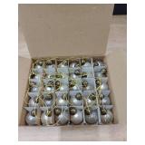 30 Pieces Mercury Glass Christmas Balls Mini Glass Ornaments Bulk 1.18 Inch Xmas Hanging Balls Set Vintage Decors for Christmas Tree Home Party Wedding Decoration(White)