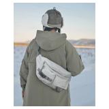 Large Fanny Pack for Women Men,Waterproof Waist Bag Pack with Adjustable Strap for Travel Sports Hiking Running,Military Plus Size Fanny Packs,White