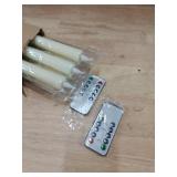 KSWING Upgraded Real Wax LED Flameless Taper Candles with Remote, 6 PCS White Dripping Candlesticks Battery Operated 3D Flickering - 9.6\" Long Realistic Fake Candle Sticks for Home/Wedding/Xmas Decor