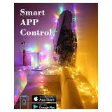 BrizLabs Smart Christmas Lights, 115FT 300 LED Fairy String Lights with App/Voice Control, Warm White & Multicolor Color Changing Christmas Tree Light Dimmable Xmas Light for Outdoor Indoor Xmas Decor