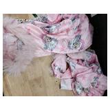 Villagepageme Womens Christmas Pajamas Sets Long Sleeve Button Down Fur Trim Shirt Matching Pants 2 Piece Lounge Set Sleepwear (Pink, M)