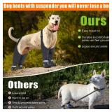 Idepet Dog Suspender Boots, Anti-Slip & Fall Waterproof Tall Shoes Legging for Small Medium Dog, Adjustable Suspender Boots for Winter Snow Rain Hiking Paws Protector 3