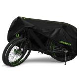 Topcrown Bike Cover Waterproof Outdoor Storage for 2 Bikes, Bicycle Cover Rain Sun UV Dust Wind Proof with Storage Bag for Mountain Road Bike/Ebike (210D Black+Green, XXL Size for 2 bikes)