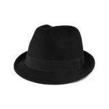 Zylioo Extra Small Felt Trilby Hats,Petite Size Warm Gangster Hat,Short Brim Fedora Hat with Ribbon,Winter Cuban Hat