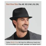 Zylioo Extra Small Felt Trilby Hats,Petite Size Warm Gangster Hat,Short Brim Fedora Hat with Ribbon,Winter Cuban Hat