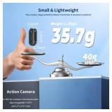 Asdanalili 4K Action Camera, 64GB Wearable Sports Camera with Waterproof Case, Magnetic Clip, and Quick-Mount Accessories, Small Body Cam for Cycling, Diving, Travel, and Outdoor Adventuresï¼4K-64