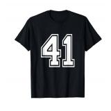 Number 41 Varsity Sports Team Jersey 41st Birthday 41 Years T-Shirt XL