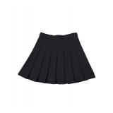 AULKEEP Womens Goth Black Skirt Pleated Skirts with Chain High Waist Mini Skorts for Any Season L