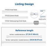 Tension Rod for Windows 28 to 48 Inch,Spring Curtain Rods No Drilling 7/8\" Diameter White Tension Rods Adjustable Curtain Rods Expandable Pressure Spring Tension Rods for Closet, Doorway