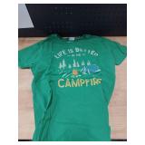 Das Leben ist Besser am Lagerfeuer Funny Camper Camping T-Shirt size L green not black