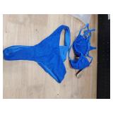 seamoly Lurex Triangle Bikini Set, Blue, S