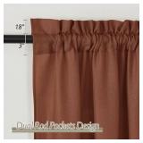 RYB HOME Brunt Orange Curtains for Living Room, Semi Sheer Linen Privacy Drapes with Rod Pocket Farmhouse Style Window Treatments for Bedroom Dining Room, 52 Wide by 95 inches Long, 2 Panels