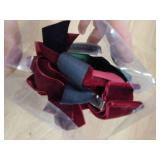 VOBOBE 4PCS Hair Bows for Women Girls, Velvet Tassel Hair Ribbon Bowknot Hair Clips Barrettes for Girl with Velvet Tiny Long Tail Hair Accessories (Black+Red+Green+Navy-Velvet)