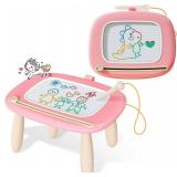 Kikidex Magnetic Drawing Board, Toddler Girl Toys for 1-2 Year Old, Doodle Board Pad Learning and Educational Toys for 1 2 3 Year Old Baby Kids Birthday Gift(Soft Pink)