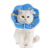 Avont Soft Cat Recovery Cone Collar, Adjustable Lightweight Kitten E-Collar for Small Dogs, Comfortable Neck Donut Stop Licking Scratching After Surgery -Skate(M)