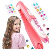 Yoloflix Hair Gem Stamper Kit,Bling Hair Jewels for Girls, Hair Styling Tool with Reusable Shining Diamonds, Christmas Birthday Arts & Crafts Gift for 5-12 Year Old Girl