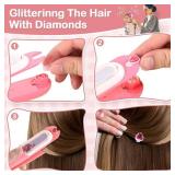 Yoloflix Hair Gem Stamper Kit,Bling Hair Jewels for Girls, Hair Styling Tool with Reusable Shining Diamonds, Christmas Birthday Arts & Crafts Gift for 5-12 Year Old Girl
