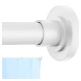 CorkLatta White Shower Curtain Rod 31 to 68 Inch,1 Inch Diameter Adjustable Spring Tension Stainless Steel Telescoping Rod,Easy Install,No Rust