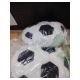 Jetec 2 Pcs Soccer Pillow Fluffy Soft Throw Cute Soccer Shaped Sports Decoration Round Plush Sport Theme Cushion Stuffed Pillow for Bedroom Decoration