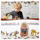 Amyhill 36 Pcs Christmas Dinosaur Ornament Wood Dinosaur Hanging Ornament Christmas Tree Topper Ornaments for Kids Boys Xmas Tree Party Holiday Decoration