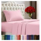 Utopia Bedding Twin Bed Sheets Set - 3 Piece Bedding - Brushed Microfiber - Shrinkage and Fade Resistant - Easy Care (Crystal Pink)