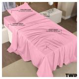Utopia Bedding Twin Bed Sheets Set - 3 Piece Bedding - Brushed Microfiber - Shrinkage and Fade Resistant - Easy Care (Crystal Pink)