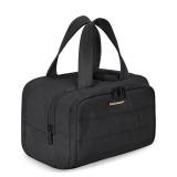 BAGSMART Travel Toiletry Bag, Lightweight Large Wide-open Travel Bag for Women, Puffy Cosmetic Makeup Bag Organizer with Handle for Accessories,Essentials, Toiletries, Black