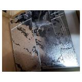 LiveInUrban 12PCS Foxed Silver Vintage Peel and Stick Mirror Effect Wall Decor, Distressed and Torn Stone Acrylic Wall Panel for Home Living Room Bedroom Office, 11\"x11\"