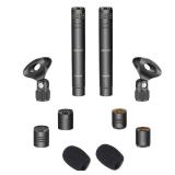Missinf pieces Neewer 2-Pack Pencil Stick Condenser Mic with Interchangeable Omni Cardioid and Super Cardioid Capsules Foam Windscreens Mic Clip and Carrying Case for Acoustic Woodwind Instruments