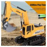 Jiakora Remote Control Excavator Toys for Boys, RC Excavator Toy for Boys 3 4 5 6 7 8 Year Old Kids Christmas Birthday Giftï¼RC Digger Truck Construction Vehicles with Metal Shovel & Light