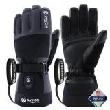 SAVIOR HEAT 3.0 Heated Ski Gloves for Men&Women,7.4V 3000mAh Anti-Freeze Battery, PD Fast Charging&Bluetooth APP Control,Waterproof Goat Leather,3M Thinsulate for Skiing Motorcycle