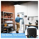 APILAB Solar Shed Light Indoor Outdoor, 2000LM Motion Sensor Pendant Light, Daytime Available Solar Indoor Lights with 4 Lighting Modes Remote Control for Barn, Patio, Gazebo, Shop, Garage