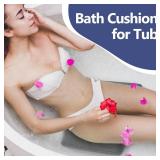 MABOZOO Bath Cushion for Tub with Powerful 4 Non-Slip Suction Cups,Quick Dry Mesh Bathtub Mat,Spa Pillow Bath Accessories for Adults Indoor Outdoor (Gray)