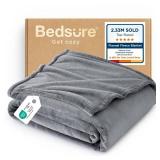 Bedsure GentleSoft Fleece Throw Blanket for Couch Grey - Lightweight Plush Fuzzy Cozy Soft Blankets and Throws for Sofa, 50x60 inches