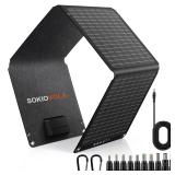 SOKIOVOLA Portable Solar Panels 30W Foldable Solar Panels Charger ETFE Solar Panel with DC USB-C and USB-A IP68 Waterproof for Small Power Station Mobile Phones RV Travel Outdoor Camping