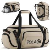 Tolaccea Gym Bag for Men & Women, 40L Duffle Bag Backpack for Travel Sports with Shoe Compartment, Wet Pocket & Extra Laptop Bag for 15.6