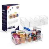 ClearSpace Plastic Pantry Organization and Storage Bins with Removable Dividers â XL Perfect Kitchen / Refrigerator/ Cabinet Organizers, 2 Pack