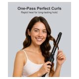 ANNLARY 1 Inch Curling Iron, Titanium Ceramic Hair Curler, Fast Heating Curling Wand with 8 Heat Settings with LED Display for All Hair Types Dual Voltage 110-240V for Travel