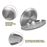 Sumerflos 304 (18/8) Stainless Steel Dinner Plates, 10\" Round Salad Plates, Serving Plate for Home Kichten, Outdoor Camping, Snack, Pizza and BBQ - Set of 4