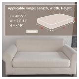 OHSIO Couch Cushion Covers for Sectional Sofa, Stretch Soft Sofa Slipcovers Washable Wear-Resistant Universal Furniture Protector for Living Room(1 Piece Loveseat Cover, Ivory)