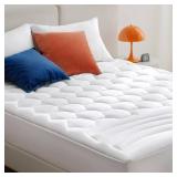 Bedsure Queen Mattress Pad - Quilted Fitted Mattress Topper Protector with 8-21 Inches Deep Pocket, Noiseless Breathable Bed Cover Padded, Machine Washable, White, 60x80 Inches