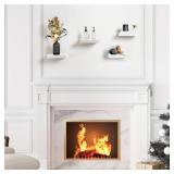 Sorbus Square Floating Shelf for Wall - 4 Small Shelves with Invisible Mounting Brackets for Living Room Decor, Bedroom, Bathroom Decor, Home & Kitchen - 9\" Wall Shelf to Display Photos Trophies