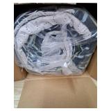 Morden Quilt Bedspread Queen Size Set - Plaid Patchwork Bedding Soft Lightweight Reversible Coverlet Blue White Stripe Collection