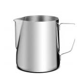 AMZCHEF Milk Frothing Pitcher 12oz, 304 Stainless Steel Steam Jug for Espresso Machine, Cappuccino & Latte Art Frother Cup with Clear Scale, Barista Coffee Accessories