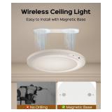 JACKYLED New Upgraded Rechargeable Motion Sensor Ceiling Light With Remote Control,10000mAh Battery Operated Closet Light,Magnetic LED Shower Lights,Ceiling Lamp for Bathroom Pantry Shed Hallway Porch