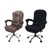 NeColorLife Office Chair Cover with Armrest Covers Stretchable Desk Chair Cover Thick Checked Jacquard High Back Office Seat Cover for Universal Rotating Chair (Large Size,Black)