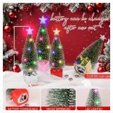 Mini Christmas Tree with Lights, 4 Pack Tabletop Christmas Tree with LED Lights for Indoor Christmas Decorations Holiday Party Ornagment, Christmas Centerpieces for Tables New Year Decoration(4)