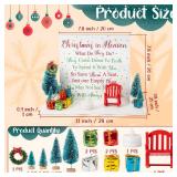 Haooryx Christmas in Heaven with Chair Table Decoration - 21Pcs Xmas Tree Memorial Candle Holders Rocking Chair Ornaments Save A Seat Memorial Gift for Loss of Loved One Christmas Table Decor